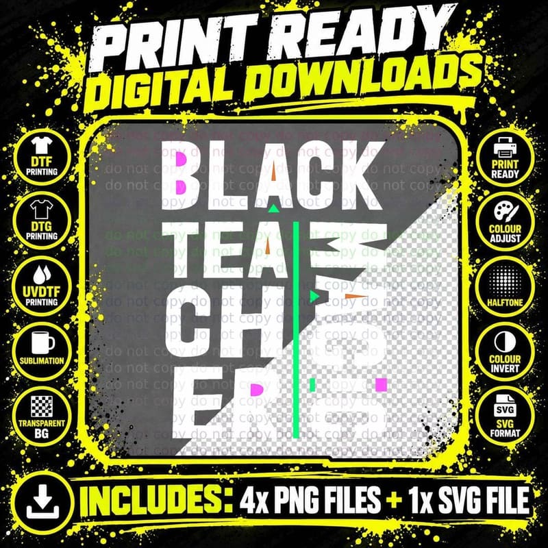 Black Teacher Magic Black History Month Blm Melanin Afro Png SVG Digital Bundle