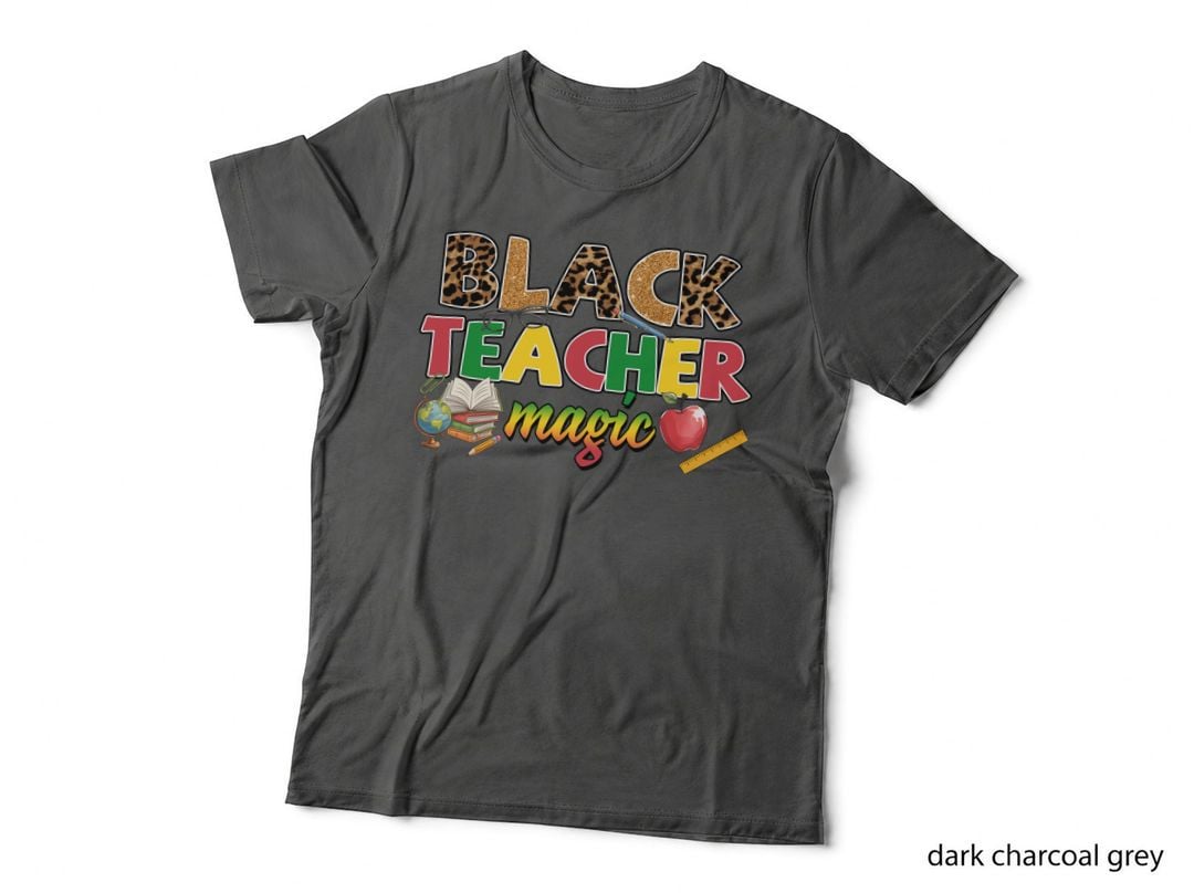 Black Teacher Magic Teacher T-Shirt, Leopard Print Teacher's Tools Graphic Tee