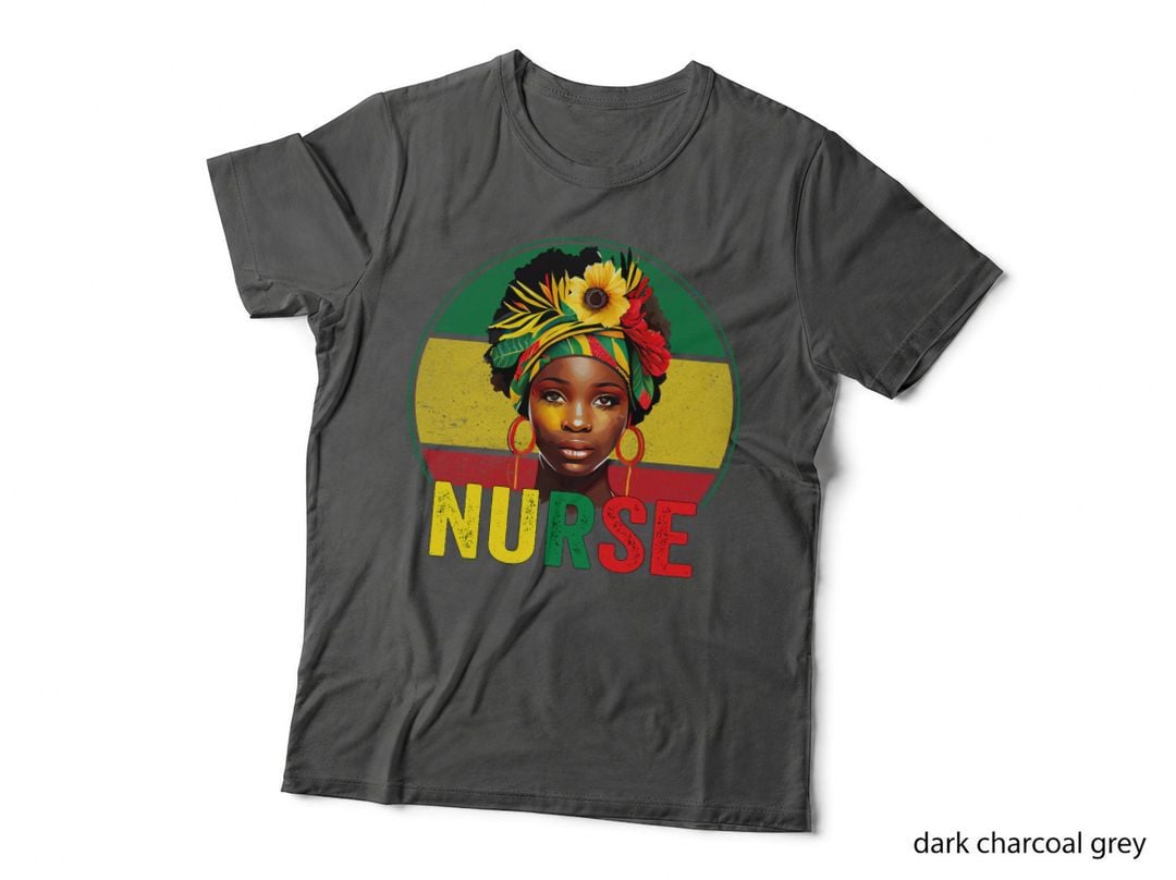 Black Woman Nurse Afro Melanin Vintage Black History Month T-Shirt