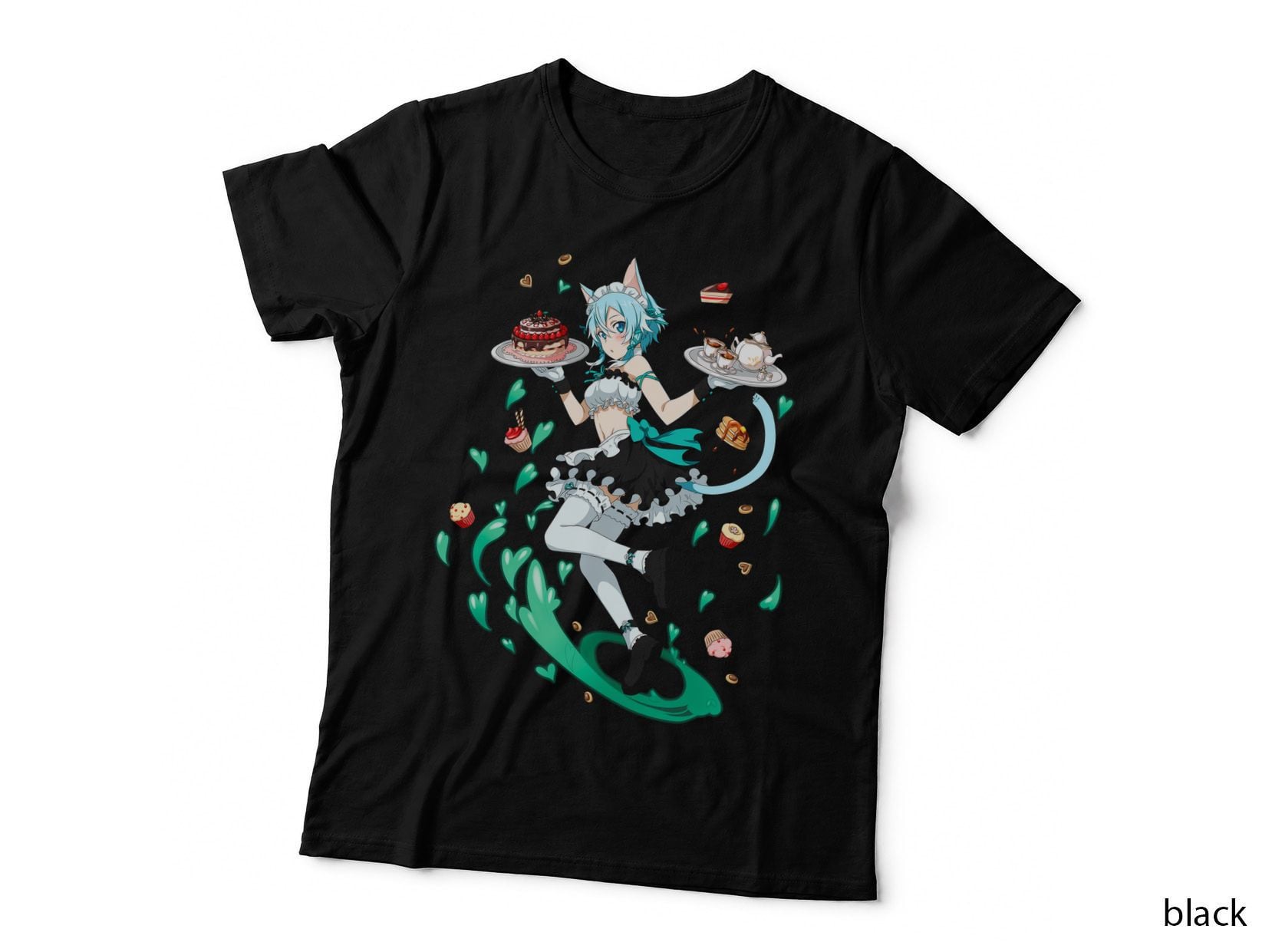 Cake Chef Cyan-Haired Girl Food Elements T-Shirt