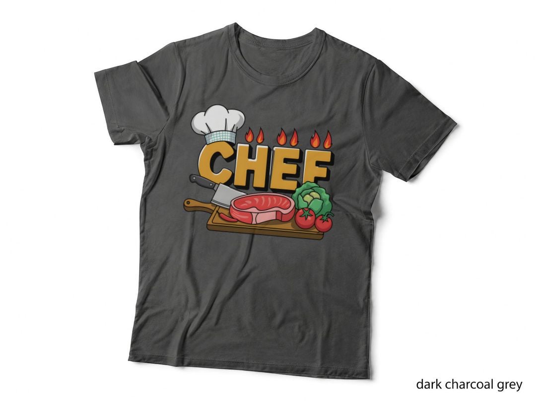 Chef Heartbeat T-Shirt, Chef's Kitchen with Meat and Graphic Tee