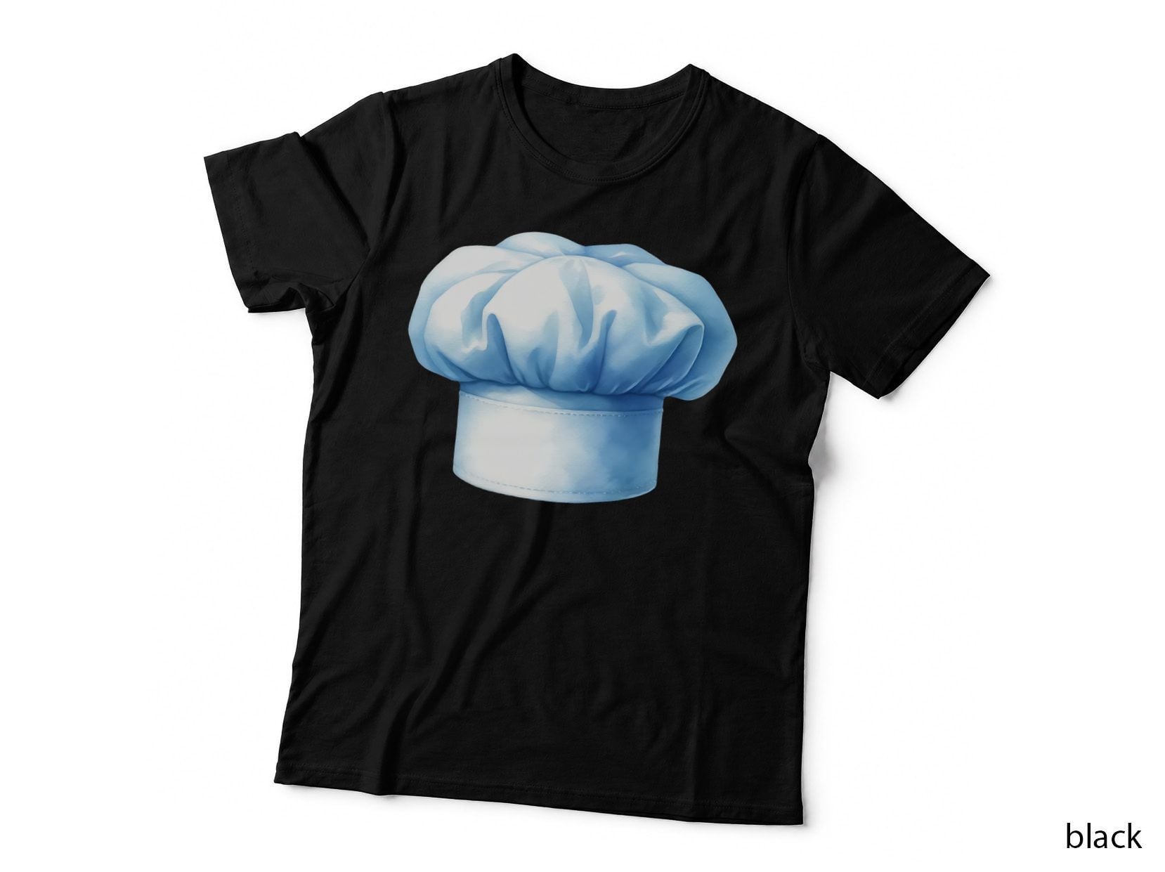 Chef's Hat in Light Blue BBQ T-Shirt, BBQ Graphic Tee, BBQ Design Shirt