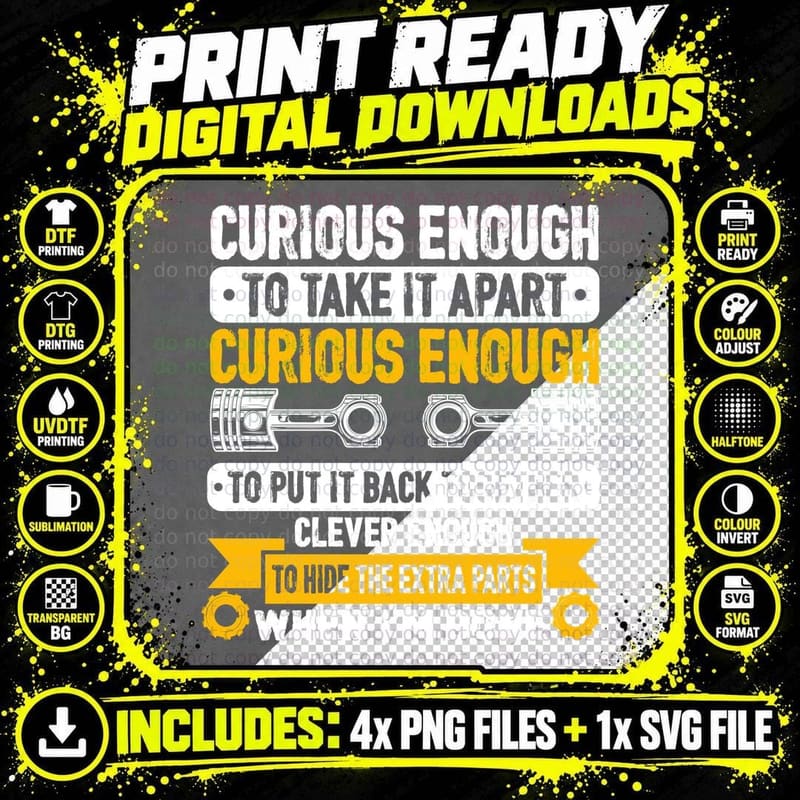 Curious Enough to Take It Apart Clever Enough to Hide Png SVG Digital Bundle