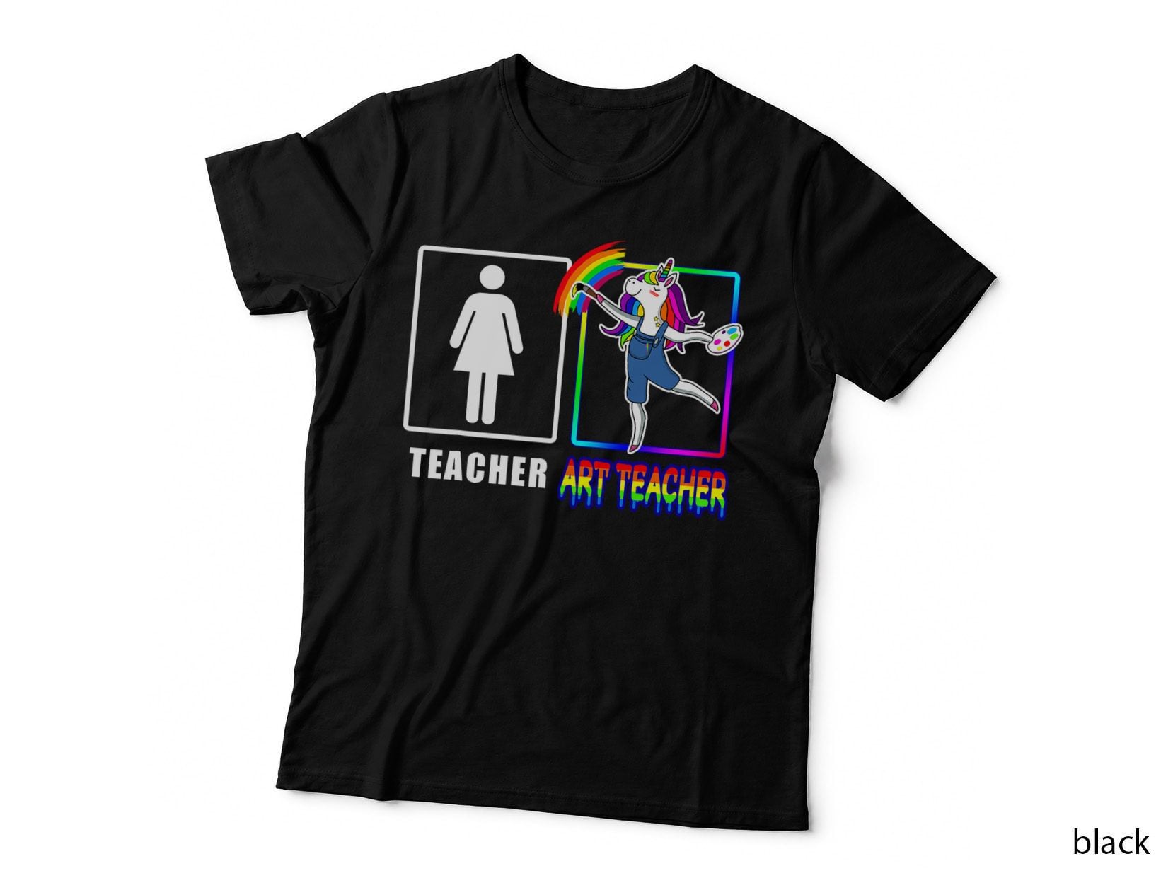 Cute Art Teacher Magical Dabbing Unicorn Gift Funny Artist T-Shirt