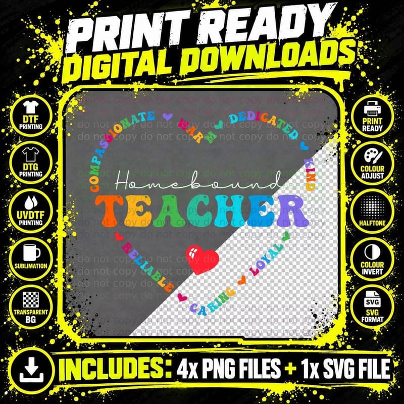 Cute Homebound Teacher Appreciation Back to School Png SVG Digital Bundle