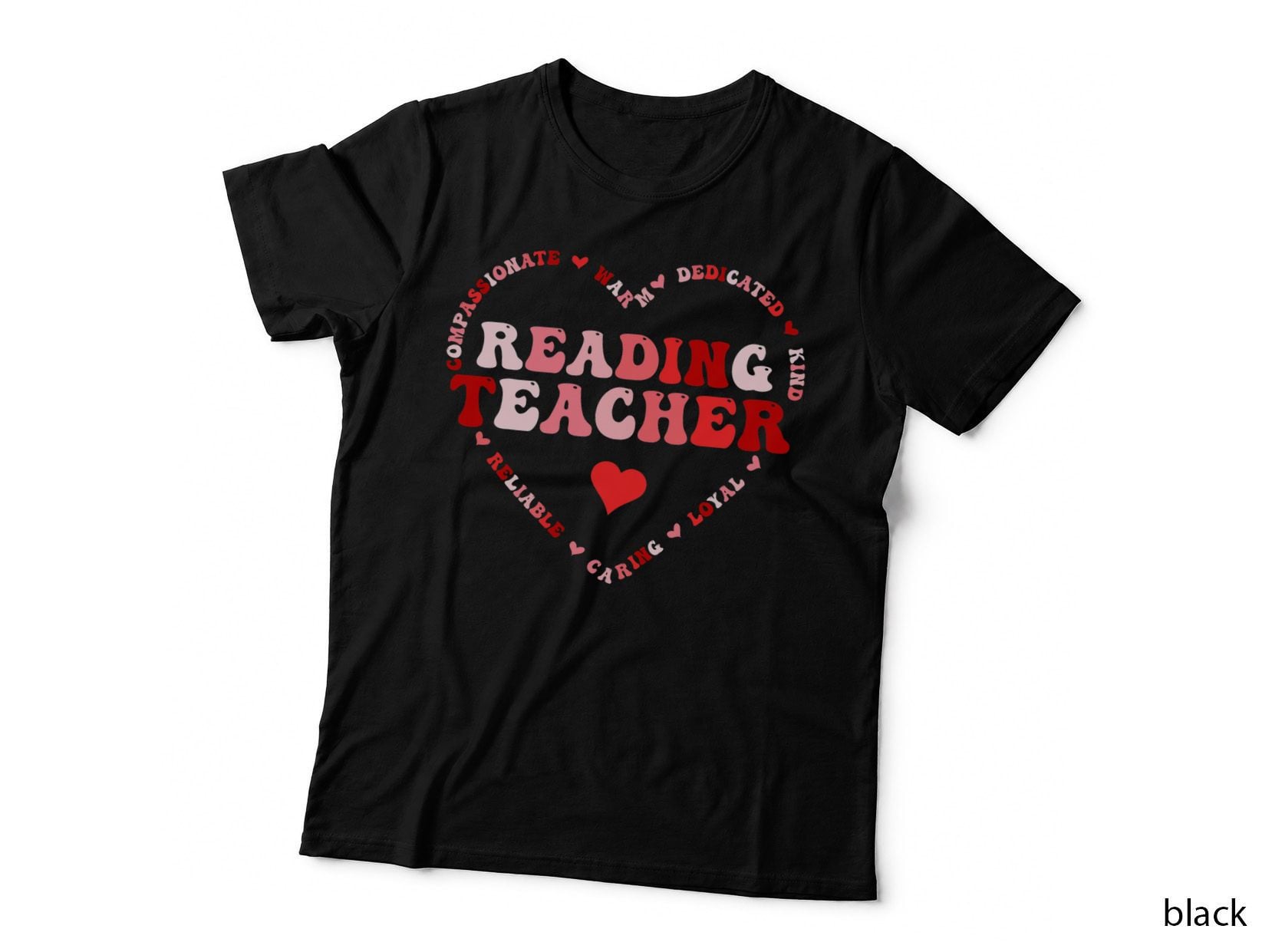 Cute Reading Teacher Valentines Day Heart, for Women, Teacher Gift T-Shirt
