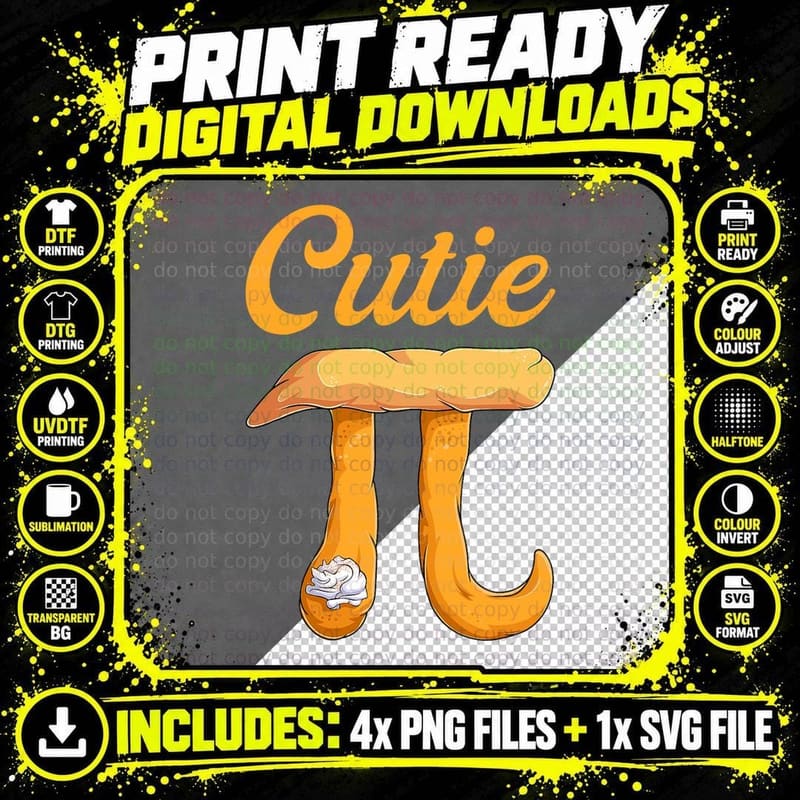 Cutie Pie Shirts, Funny Math Geek Teacher Pi Day Men Png SVG Digital Bundle
