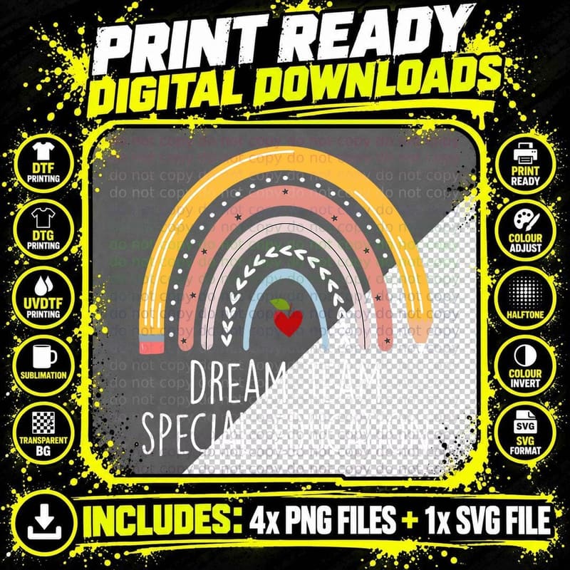 Dream Team Special Education Squad Special Education Png SVG Digital Bundle