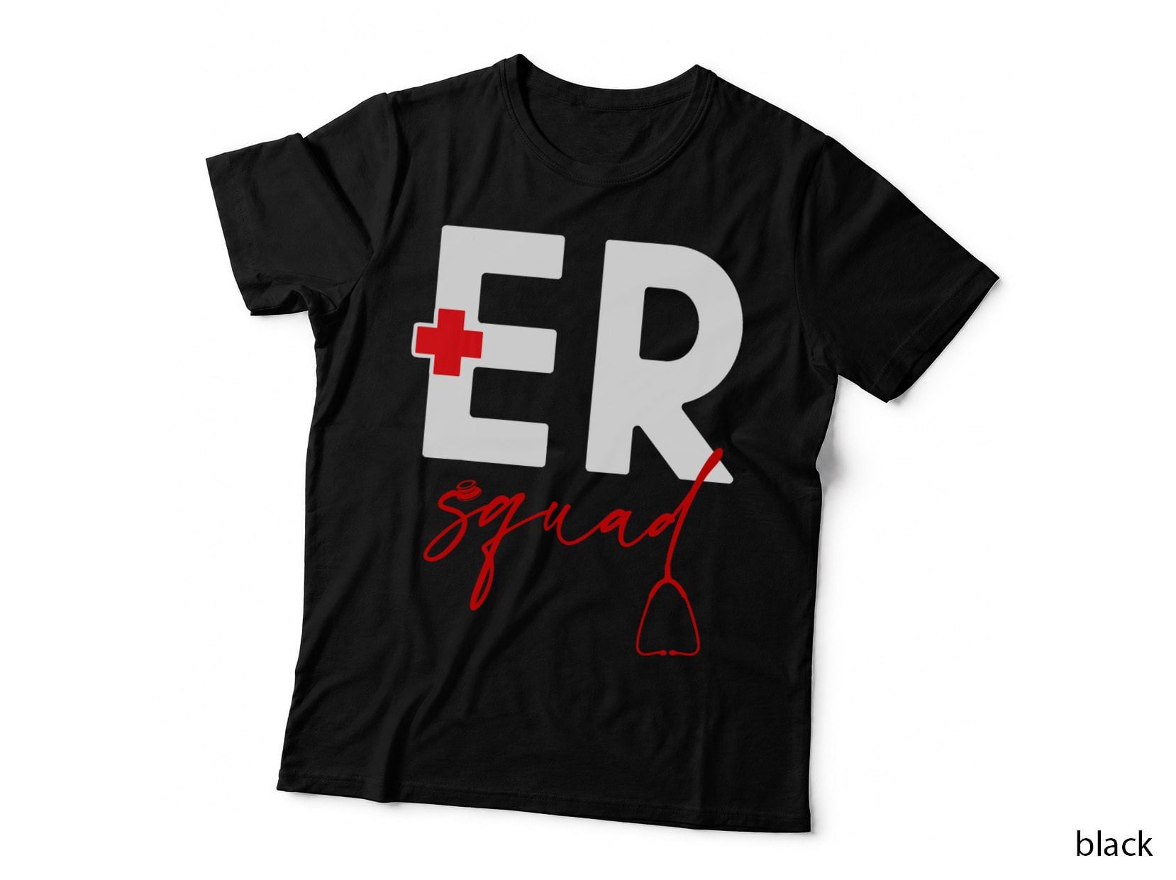 Er Nurse Design Print - Er Squad, Emergency Room, Medical Staff T-Shirt
