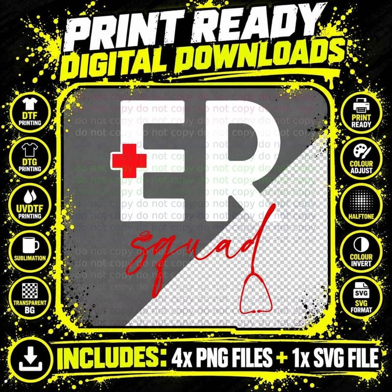 Er Nurse Design Print - Er Squad, Emergency Room Png SVG Digital Bundle