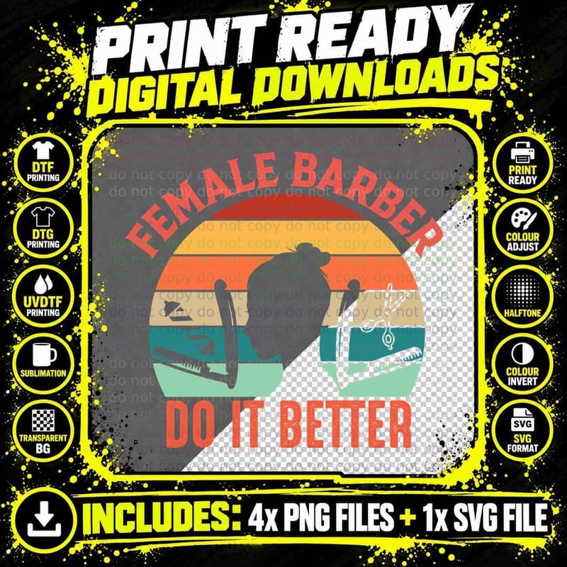 Female Barber Do It Better Barber T-Shirt Png SVG Digital Bundle