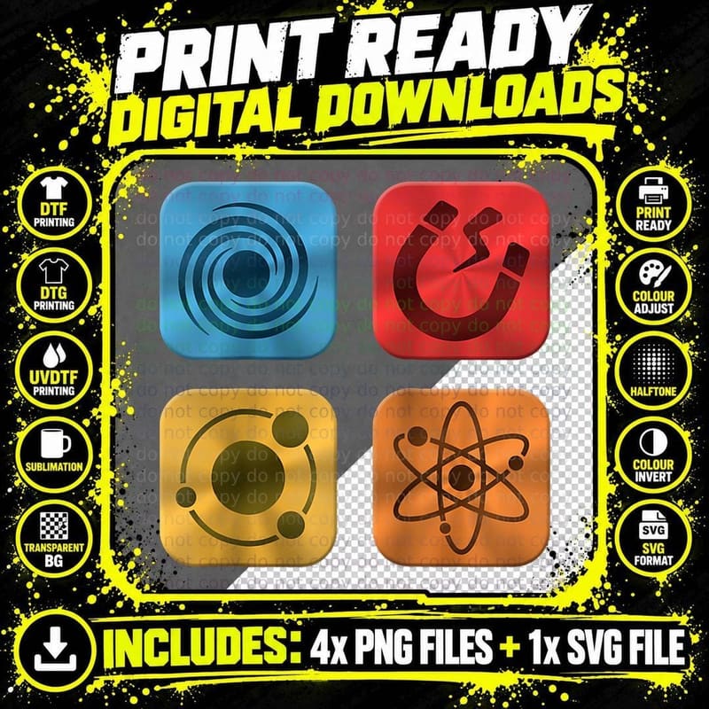 Forces of the Universe Science Physics Teacher Education Png SVG Digital Bundle