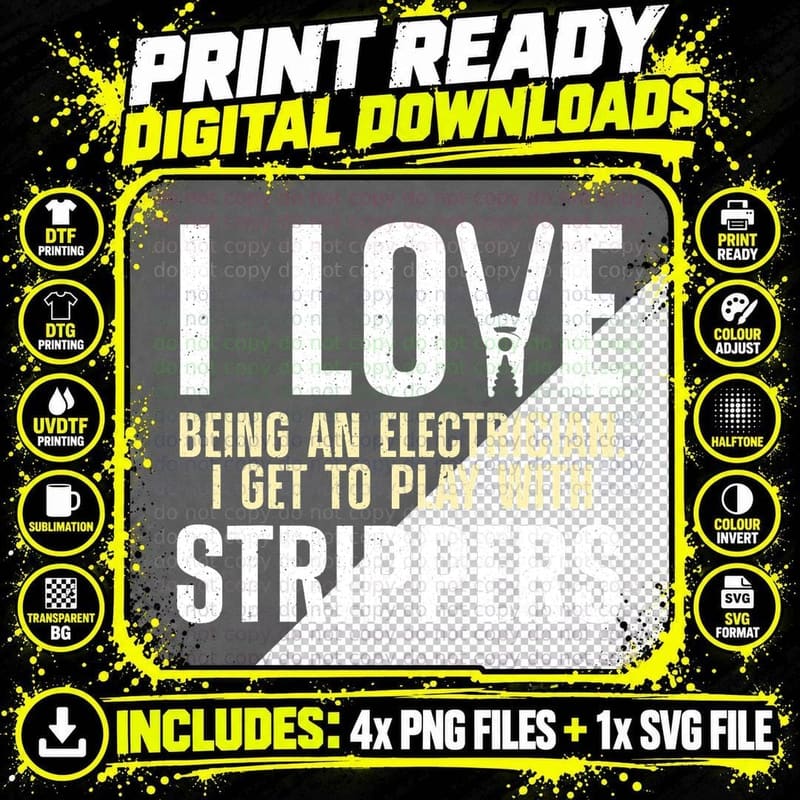 Funny Electrician Art Men Women Lineman Electrical Png SVG Digital Bundle