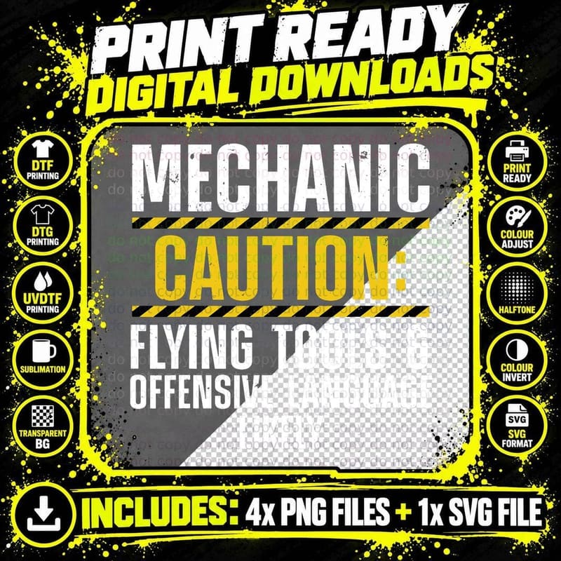 Funny Mechanic Art for Men Drag Racing Garage Guy Png SVG Digital Bundle