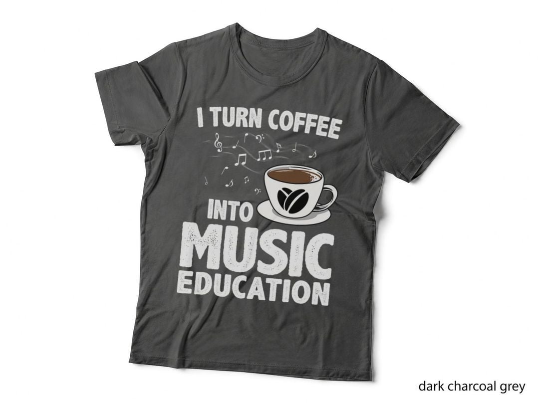 Funny Music Teacher Art for Women Men Musician Coffee Lover T-Shirt