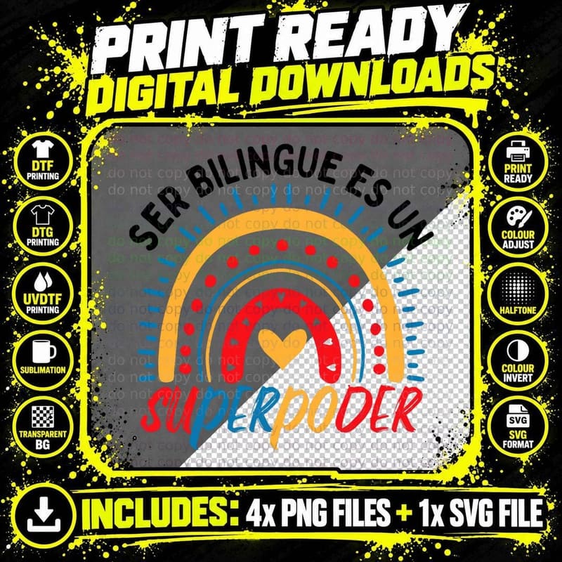 Funny Spanish Teacher Teaching Bilinguals Latina T-Shirt Png SVG Digital Bundle