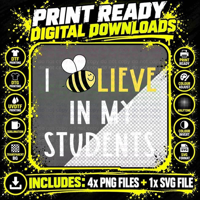 Funny Teacher Bee Pun Shirt Women Cute Teacher Theme Png SVG Digital Bundle