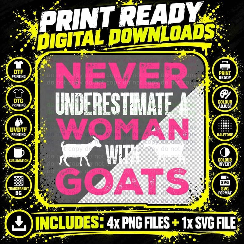 Goat Farmer Funny a Woman with Goats T-Shirt Png SVG Digital Bundle