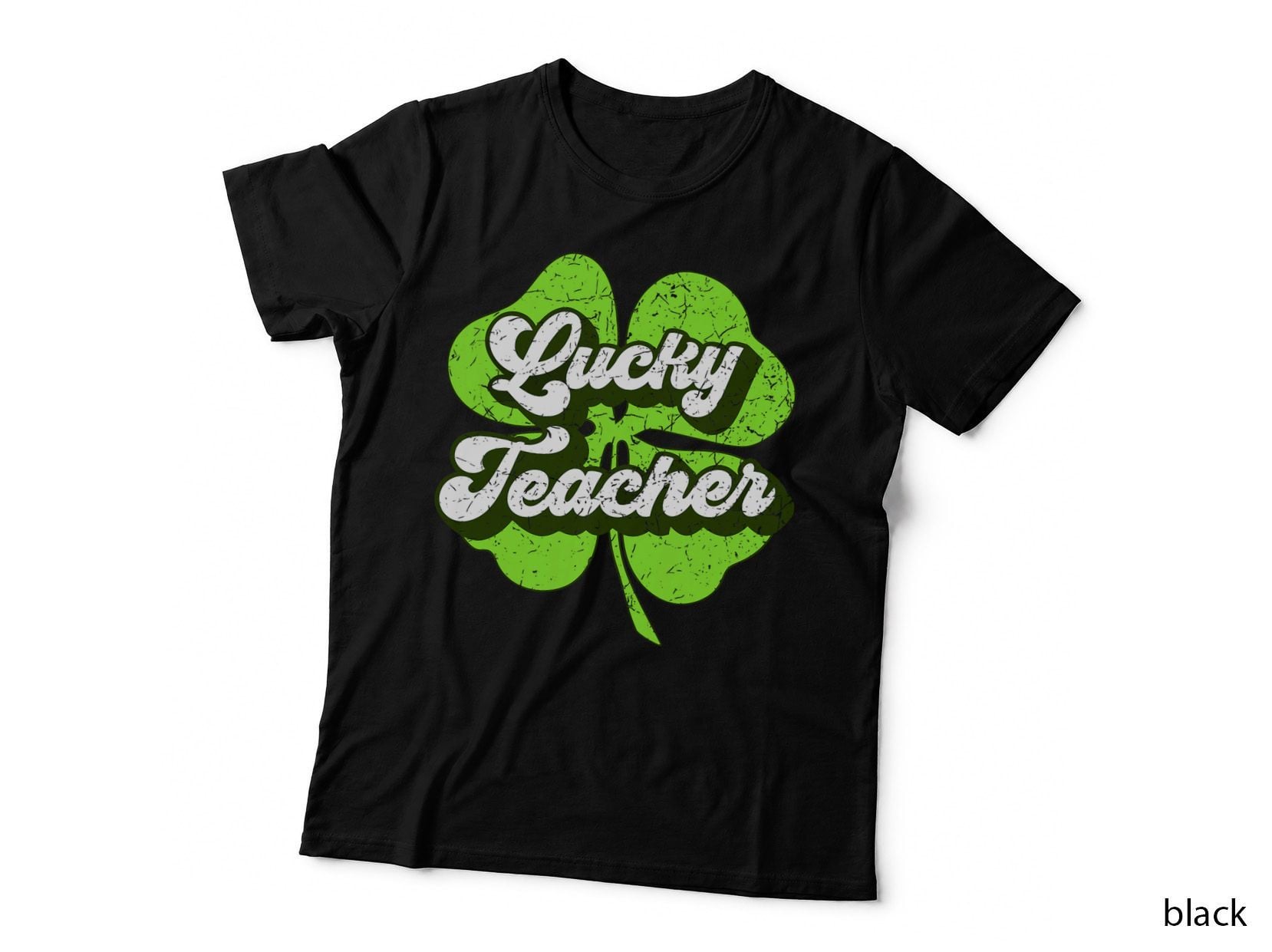 Groovy St Patricks Day Lucky Teacher Shamrock Clover T-Shirt