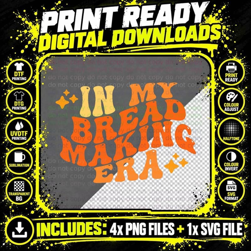 In My Bread Making Era, Funny Baking Funny Chef Png SVG Digital Bundle