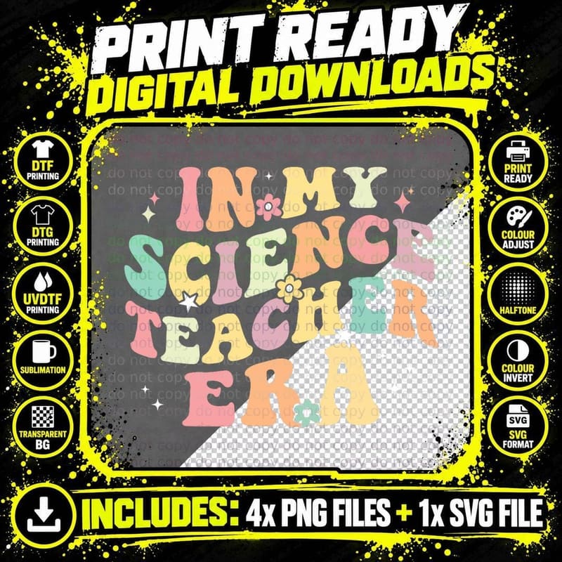 In My Science Teacher Era Retro Back to School Stem Png SVG Digital Bundle