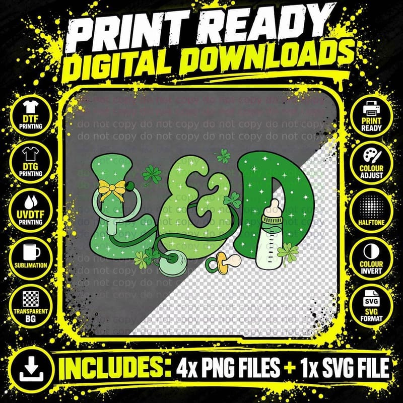 Irish Labor and Delivery Nurses L&d Nurse St Patricks Png SVG Digital Bundle