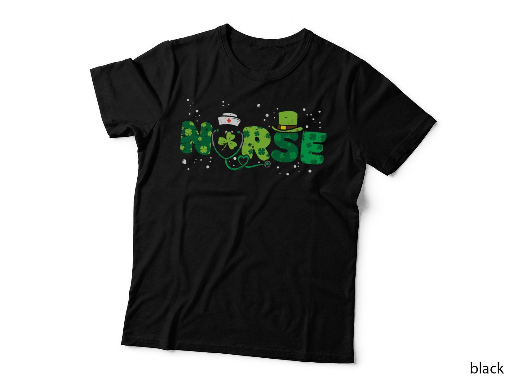 Irish Nurse Stethoscope Scrub St Patricks Day Nurses Women T-Shirt