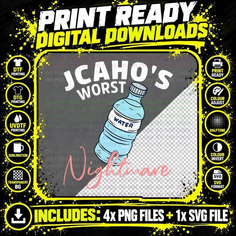 Jcaho's Worst Nightmare Funny Nurse Nursing Water Bottle Png SVG Digital Bundle