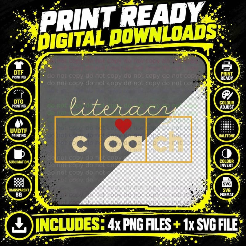 Literacy Coach Reading Teacher Science of Reading Png SVG Digital Bundle