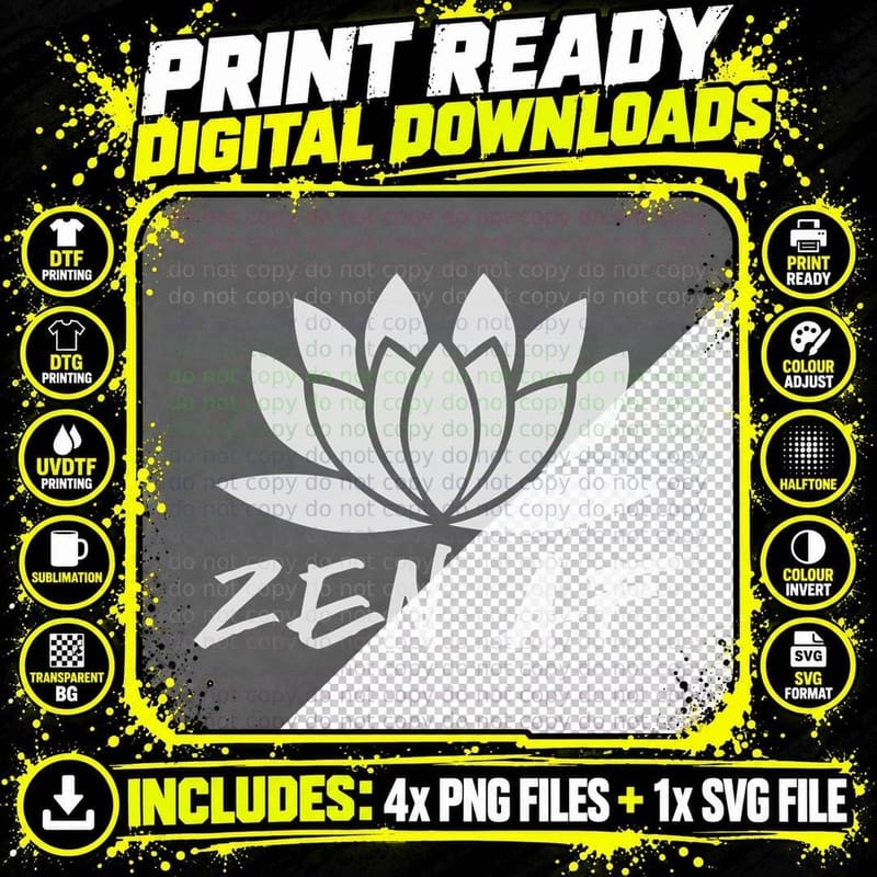 Meditation Instructor Gifts for Women & Men Zen Af Png SVG Digital Bundle