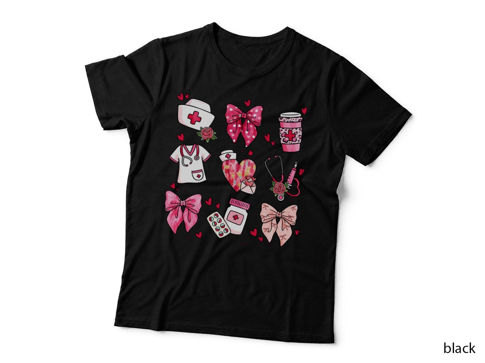 Nurse Items Medical Heart Stethoscope Cap T-Shirt