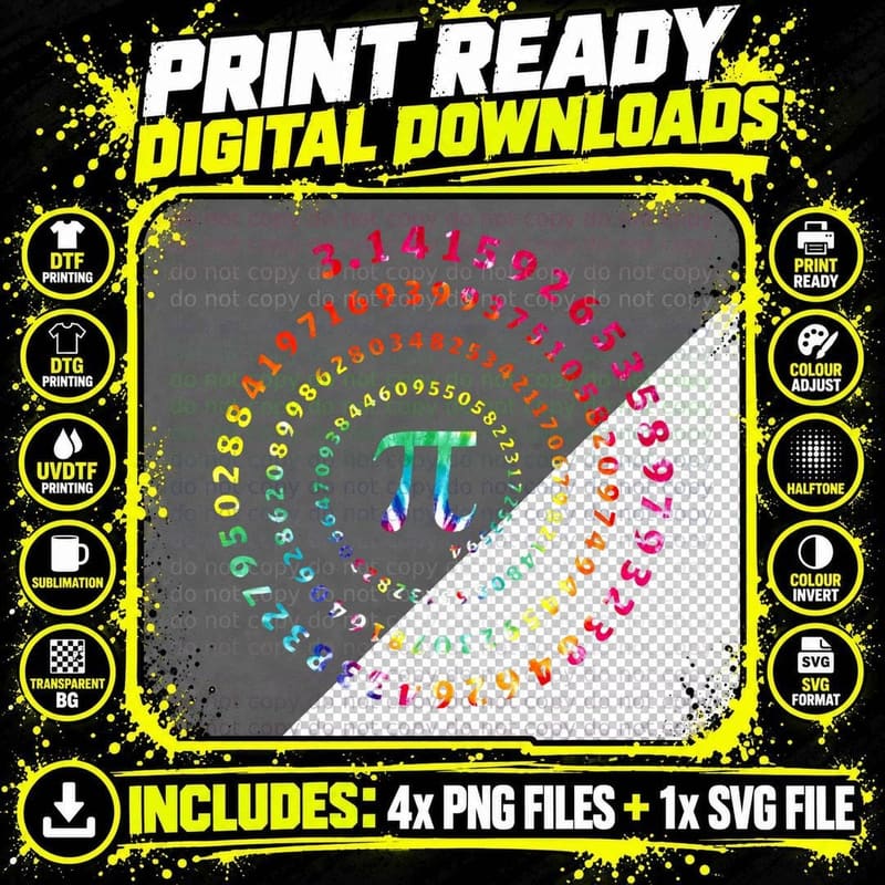 Pi Day Funny Graphic Math Teacher for Women Kids Men Png SVG Digital Bundle