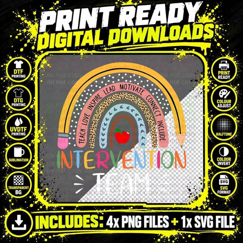 RTI Team Response Intervention Teacher School Team Squad Png SVG Digital Bundle