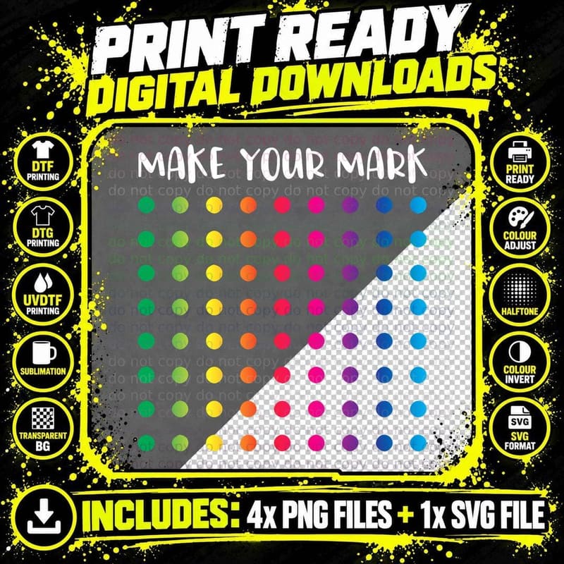 Rainbow Polka Dot Day Colorful Kids September 15 Art Png SVG Digital Bundle