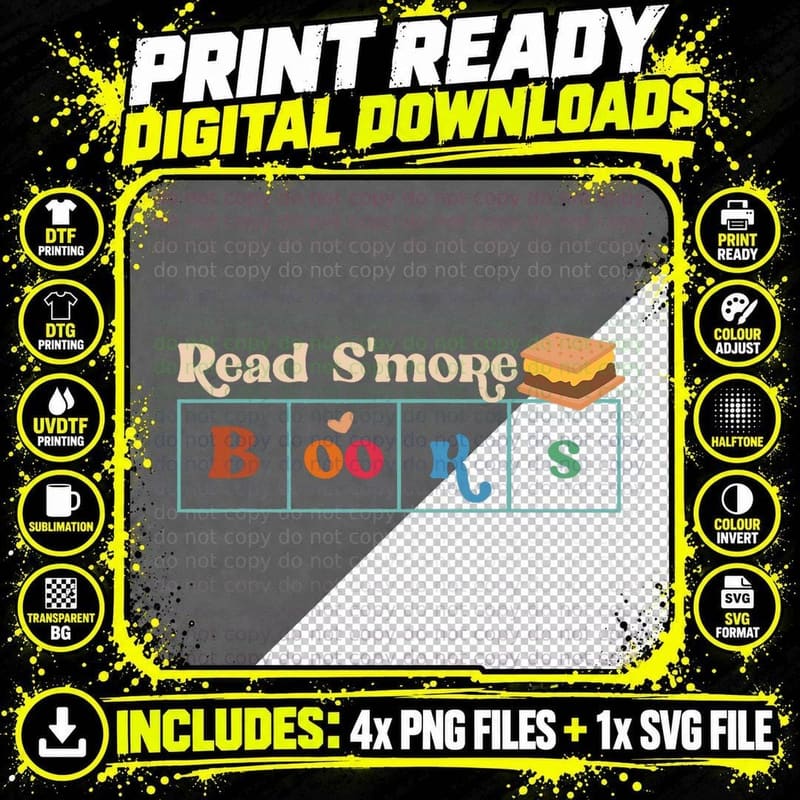 Science of Reading Teacher Read S'more Books Literacy Png SVG Digital Bundle