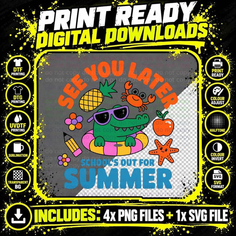 See You Later School's Out for Summer Funny Teacher Png SVG Digital Bundle