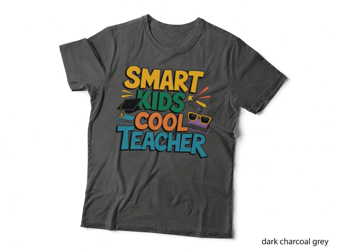 Smart Kids Cool Teacher Funny Teacher T-Shirt, Graduation Cap Books Sunglasses