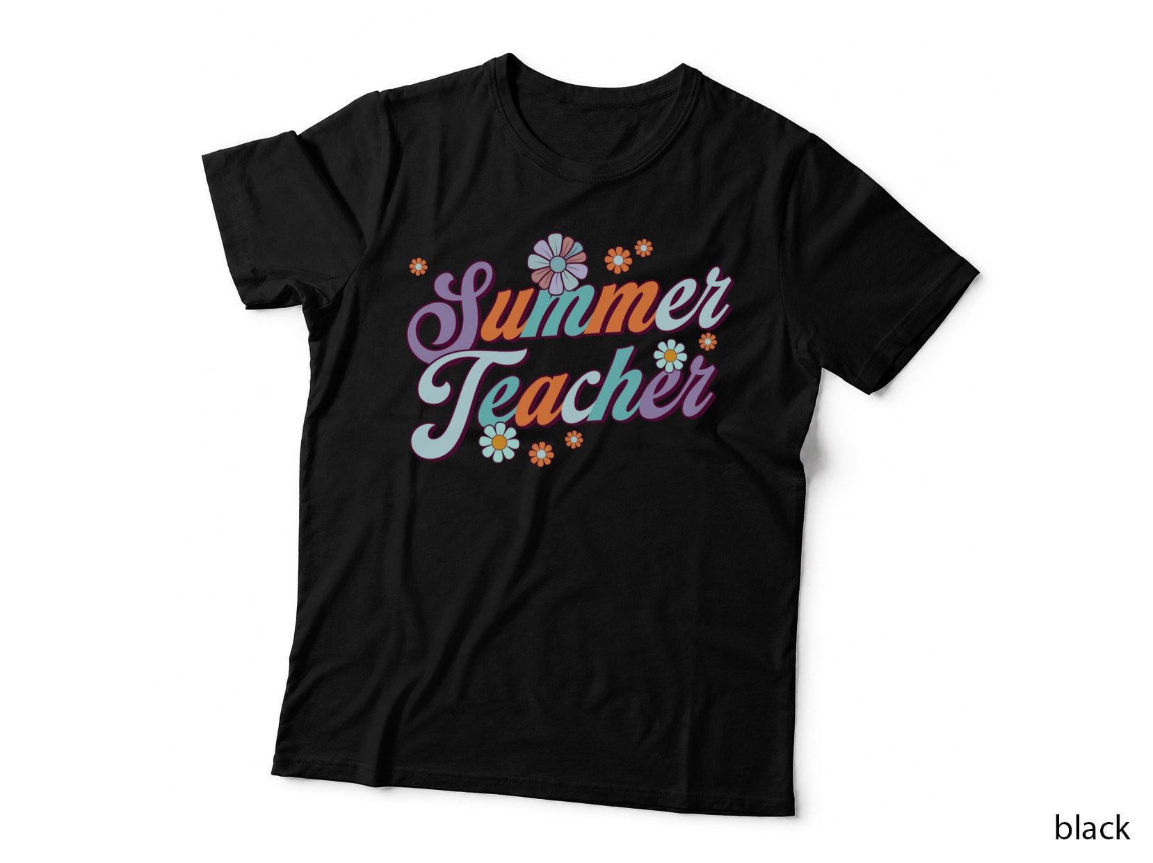 Summer Teacher T-Shirt, Summer Teacher Floral Design Graphic Tee