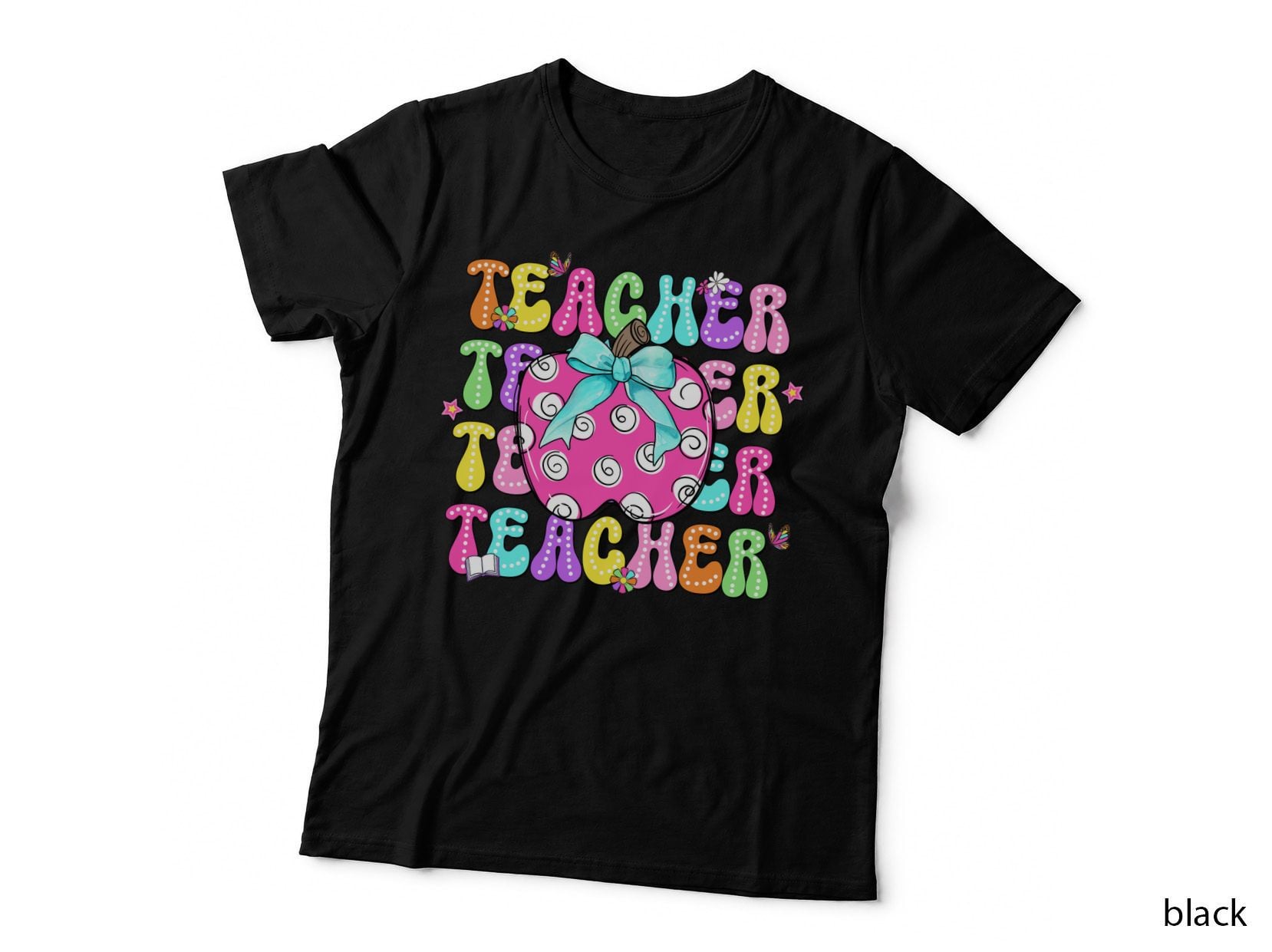 Teacher Back to School T-Shirt, Colorful Polka Dot Teacher Bag Graphic Tee