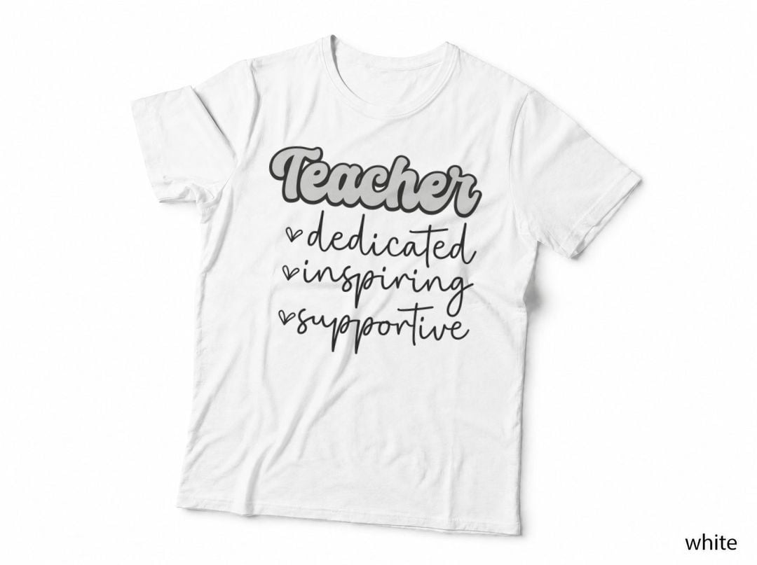 Teacher Dedicated Inspiring Supportive Back to School T-Shirt