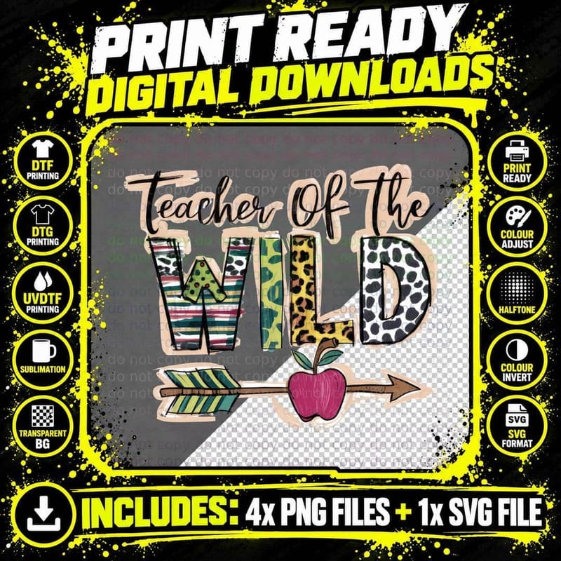 Teacher of the Wild Teacher T-Shirt Png SVG Digital Bundle