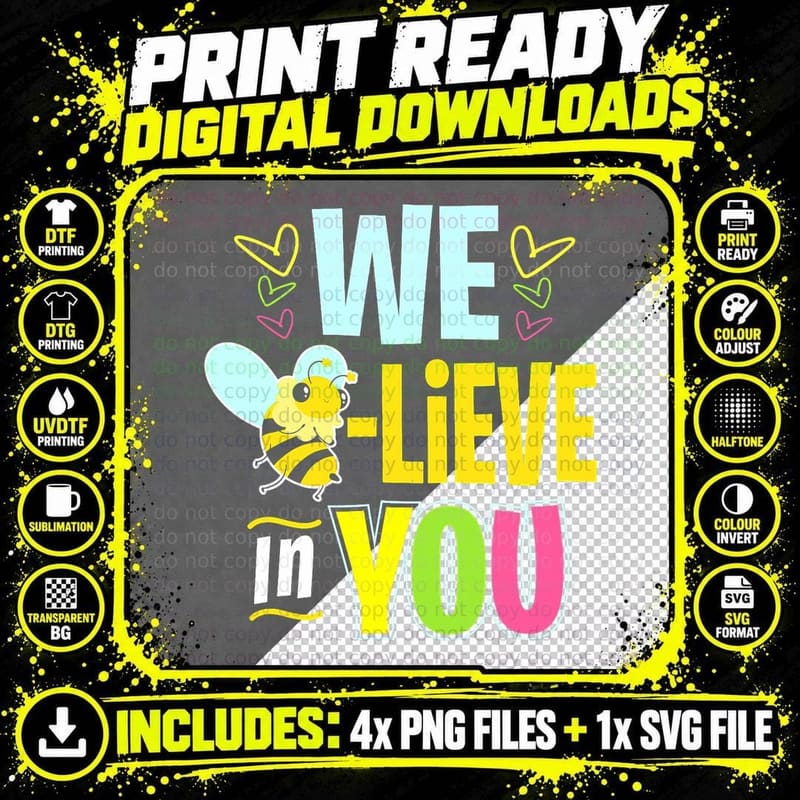 Test Day Bee Testing Shirts for Women Teacher Believe in Png SVG Digital Bundle