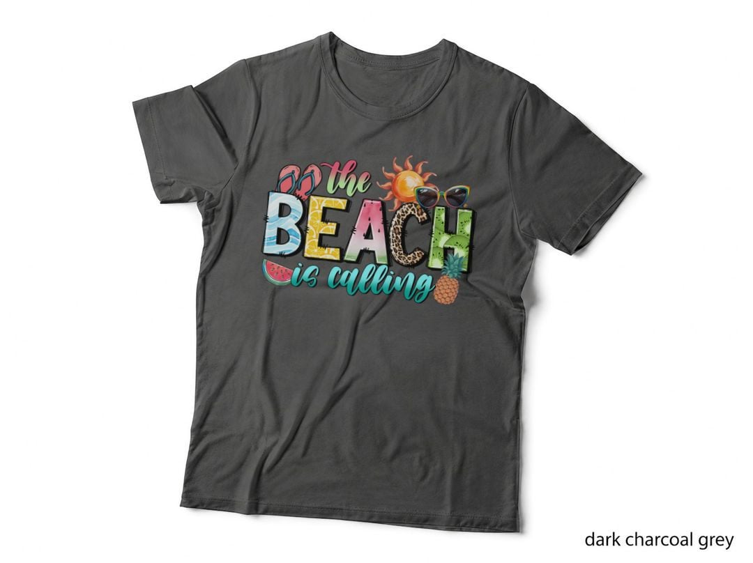 The Beach Is Calling Teacher T-Shirt, Tropical Beach Accessories Graphic Tee