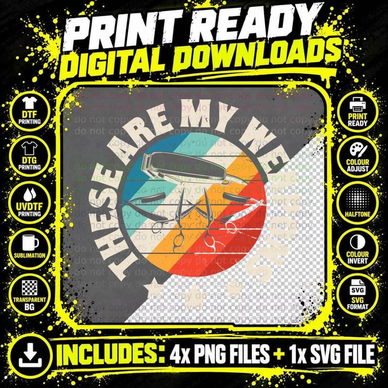 These Are My Weapons Barber T-Shirt Png SVG Digital Bundle