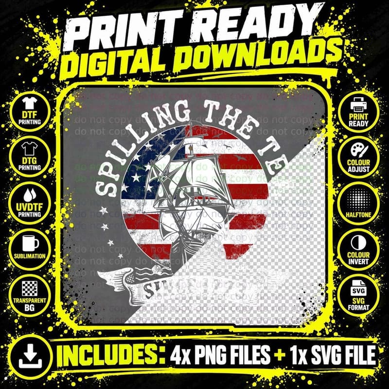 Us History Teacher Historian Spilling the Tea Since 1773 Png SVG Digital Bundle