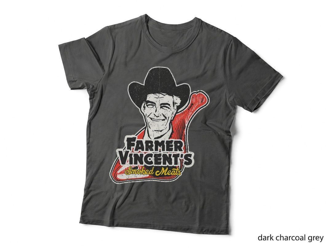 Vintage Farmer Vincent's Smoked Meat Motel Hell Fan Art T-Shirt