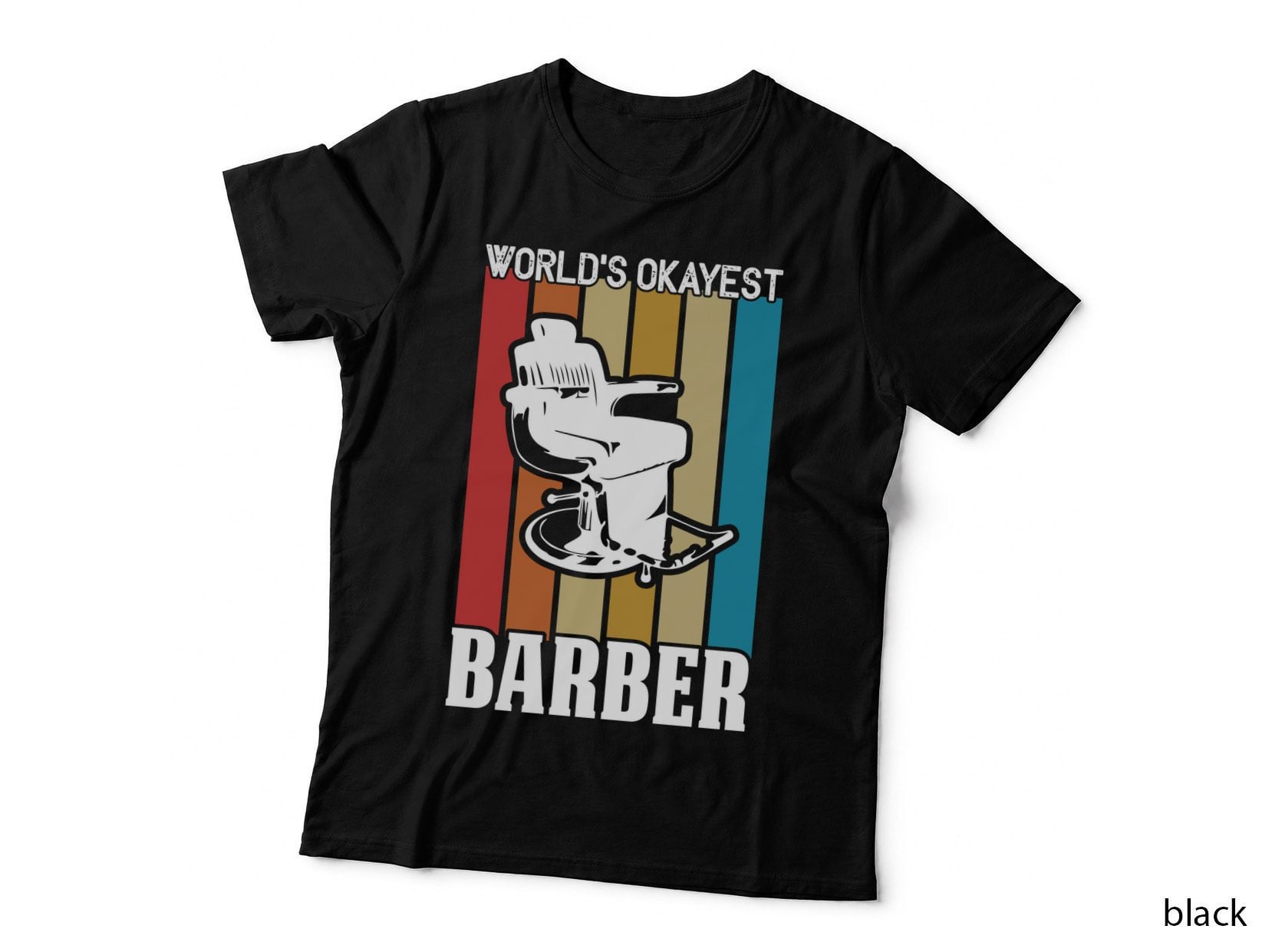 World's Okayest Barber T-Shirt, Vintage Barber Chair with Dripping