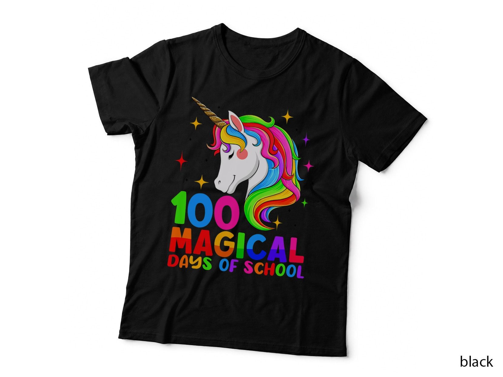 100 Magical Days of School Unicorn Teacher Students Girls T-Shirt