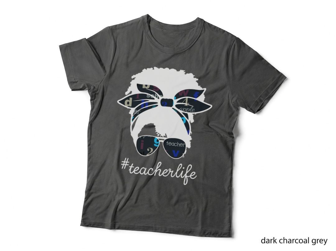 Afro Teacher Cute Messy Bun Girl Teaching Life T-Shirt