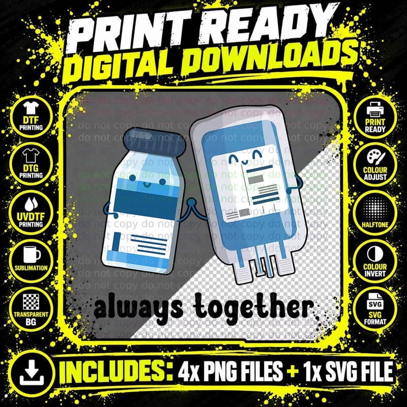 Always Together Trauma ICU Nurse Trauma Intensive Care Png SVG Digital Bundle